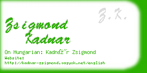 zsigmond kadnar business card